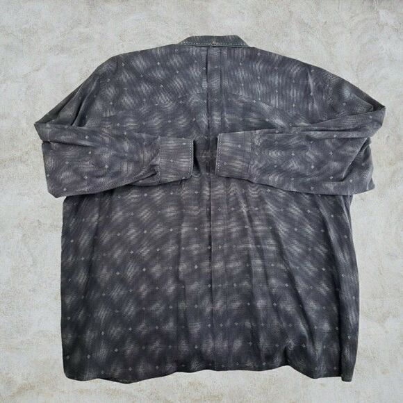 Bogosse Men's Button Up Shirt Black 2XL Long Sleeve French Cuffs Geometric - Picture 6 of 12
